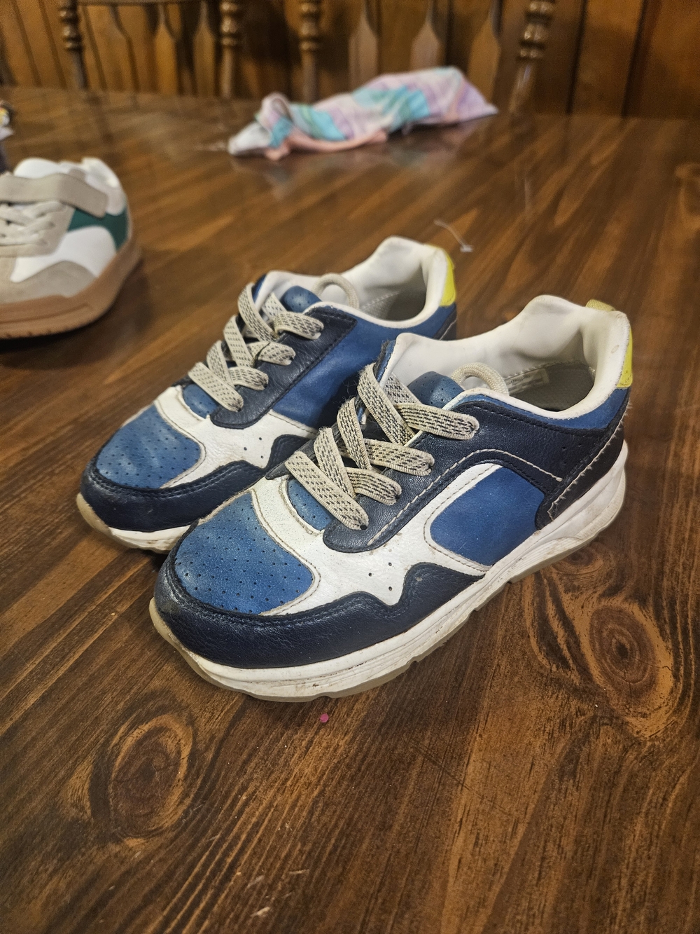 Kids Blue and White Athletic Sneakers